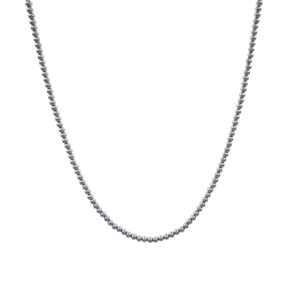 Pallina 4mm-Collana Corta in Acciaio - CAC-413-2185 4mm