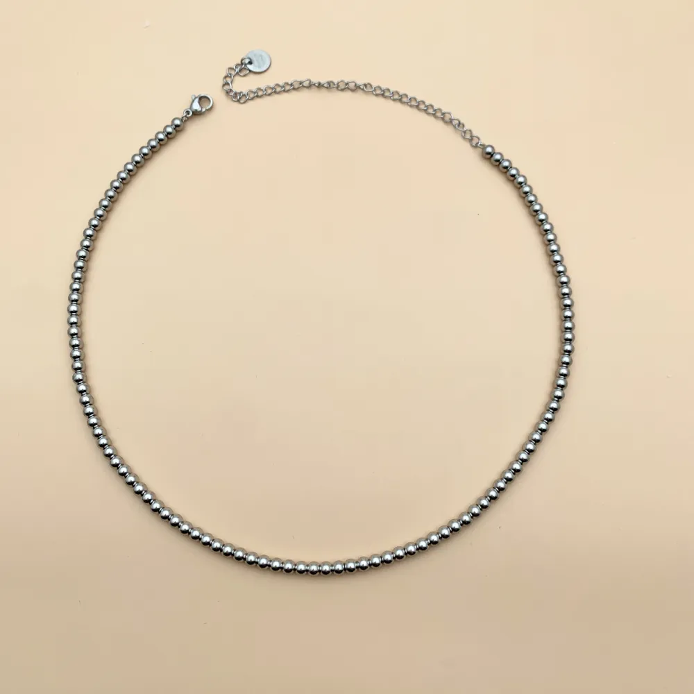 Pallina 4mm-Collana Corta in Acciaio - CAC-413-2185 4mm