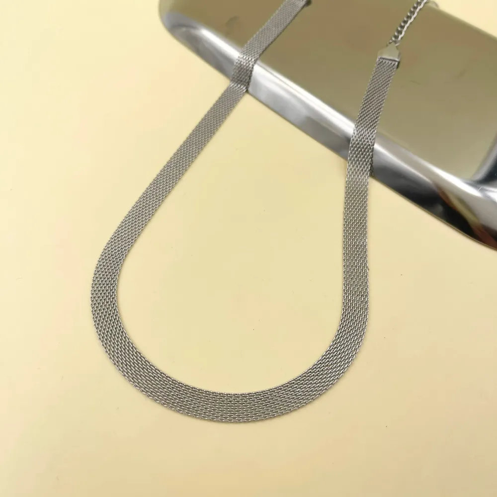 Fascia 8mm-Collana Corta in Acciaio - CAC-413-2187 8mm