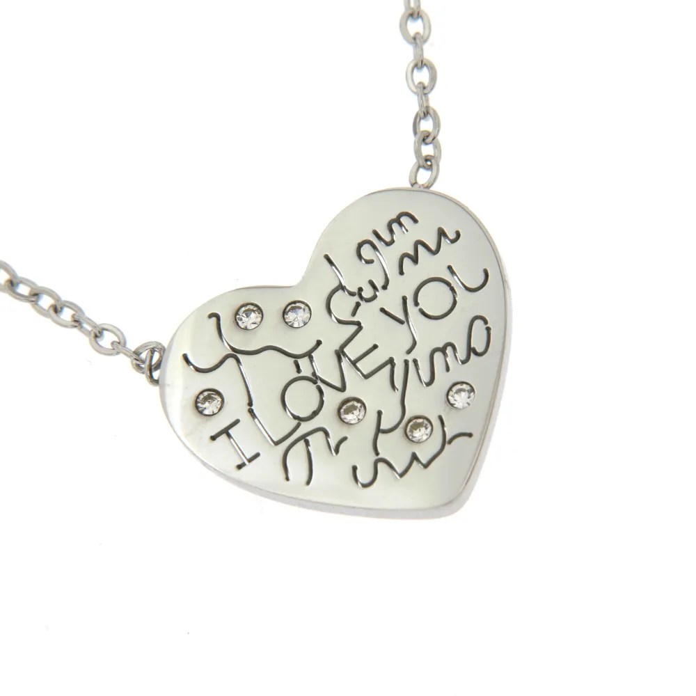 CAC413-2329-Cuore I Love You -  Collana Fine in Acciaio - CAC413-2329-Cuore I Love You -  Collana Fine in Acciaio