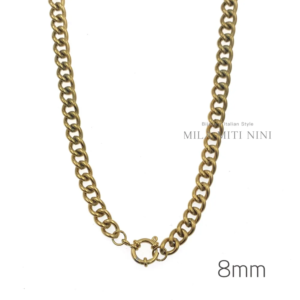 Groumette 8mm-Collana Corta in Acciaio - CAC413-2485