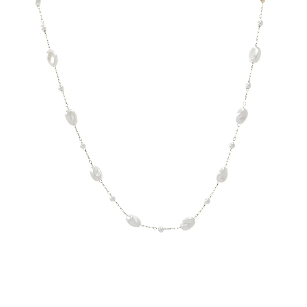 Perla Ovale-Collana Corta in Acciaio - CAC-413-2547