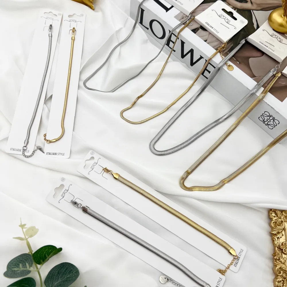 Serpente 5mm-Collana Catena Corta in Acciaio - CAC-413-3519-A