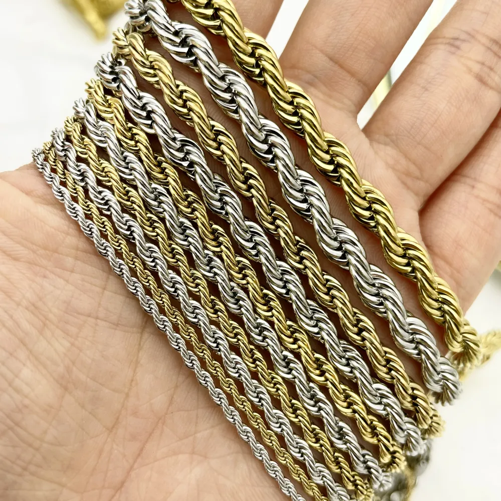 Torchon 5mm-Collana Corta in Acciaio - CAC-413-5mm