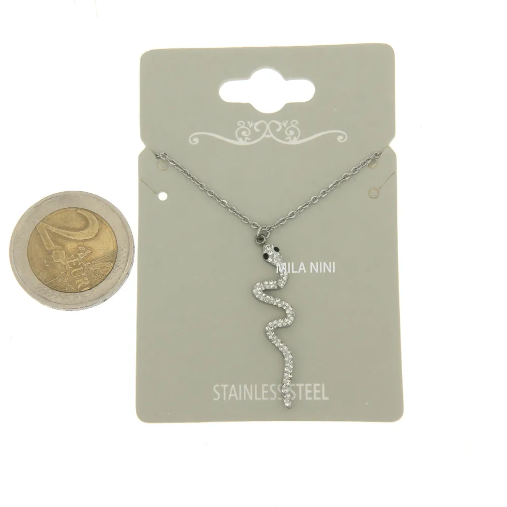 Serpente - Girocollo in Acciaio con Strass - CAC6339-Serpente - Girocollo in Acciaio con Strass