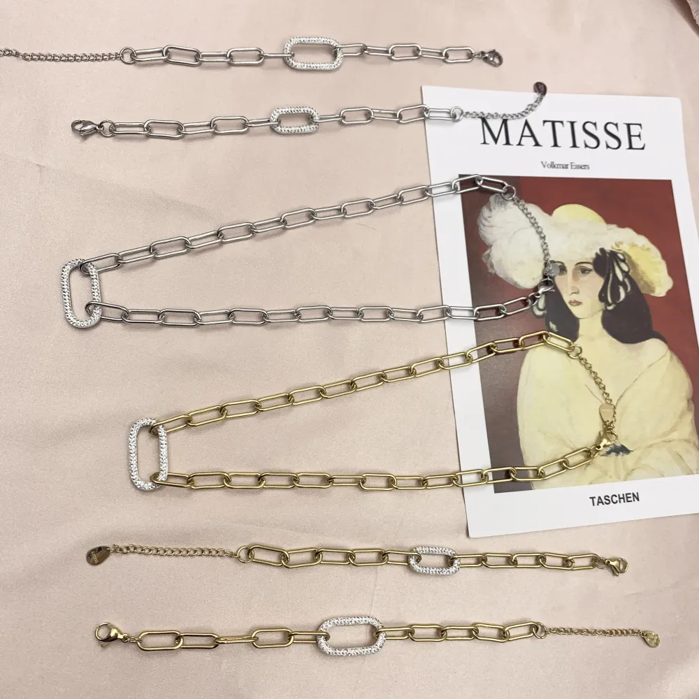 CAC7043-Ovale- Collana Corta in Acciaio - CAC7043-Ovale- Collana Corta in Acciaio