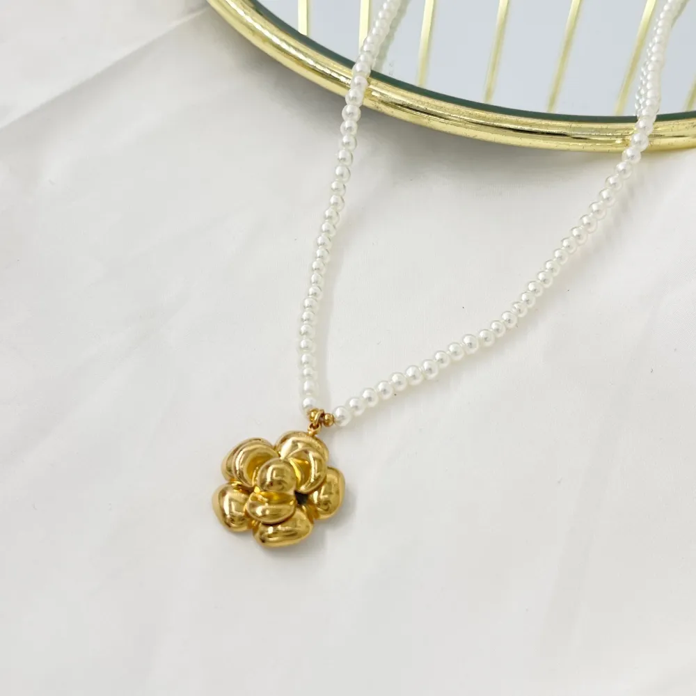 Fiore-Collana Girocollo in Acciaio - CAC-732-376