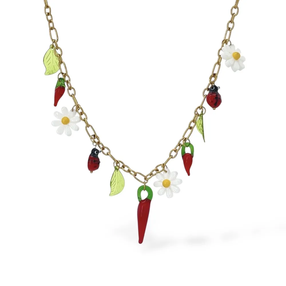 Cornino Cocinella Margherita -Collana Corta in Acciaio - CAC-732-405