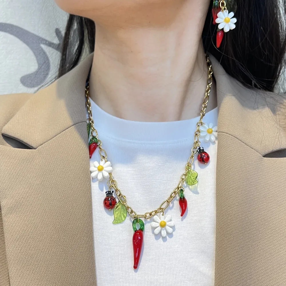 Cornino Cocinella Margherita -Collana Corta in Acciaio - CAC-732-405