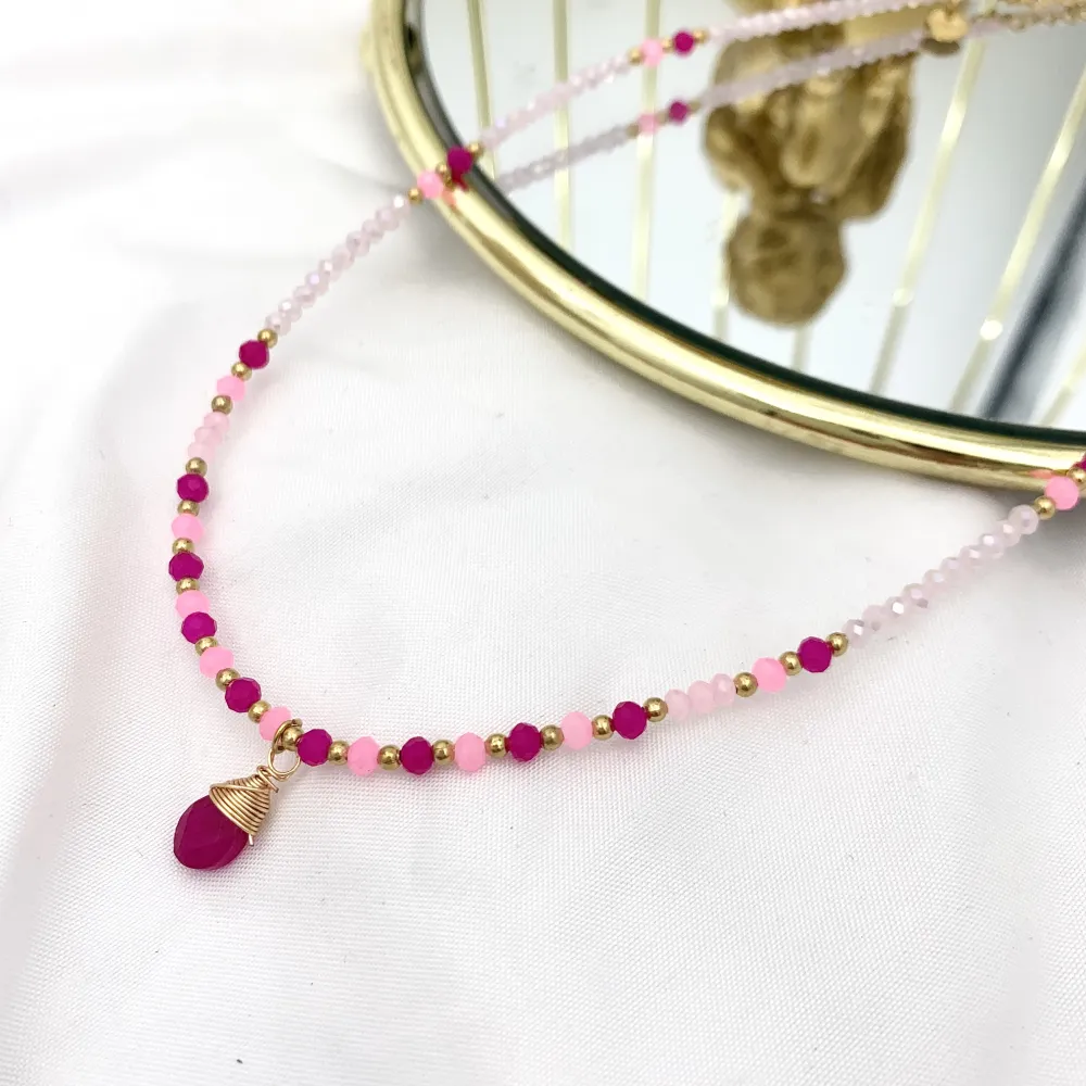 Catena con Perline-Collana Corta in Acciaio - CAC-735-20