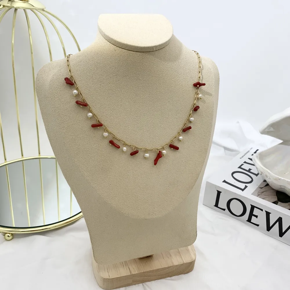 Perline Colorate-Collana Corta in Acciaio - CAC-735-23-57