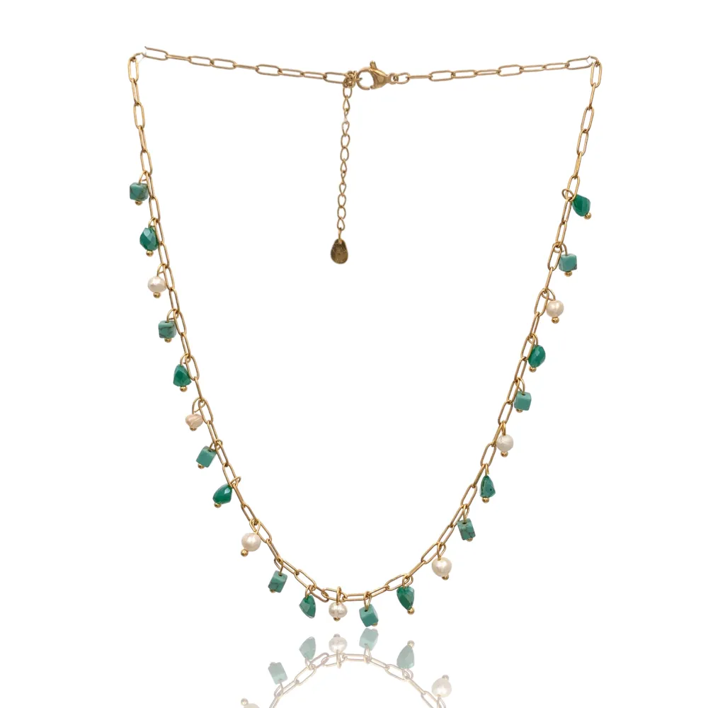 Perline Colorate-Collana Corta in Acciaio - CAC-735-23-57