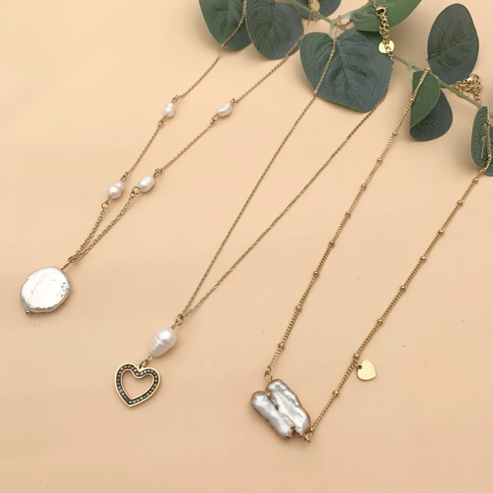 CAC7605-Perla -Collana Corta in Acciaio - CAC7605-Perla -Collana Corta in Acciaio