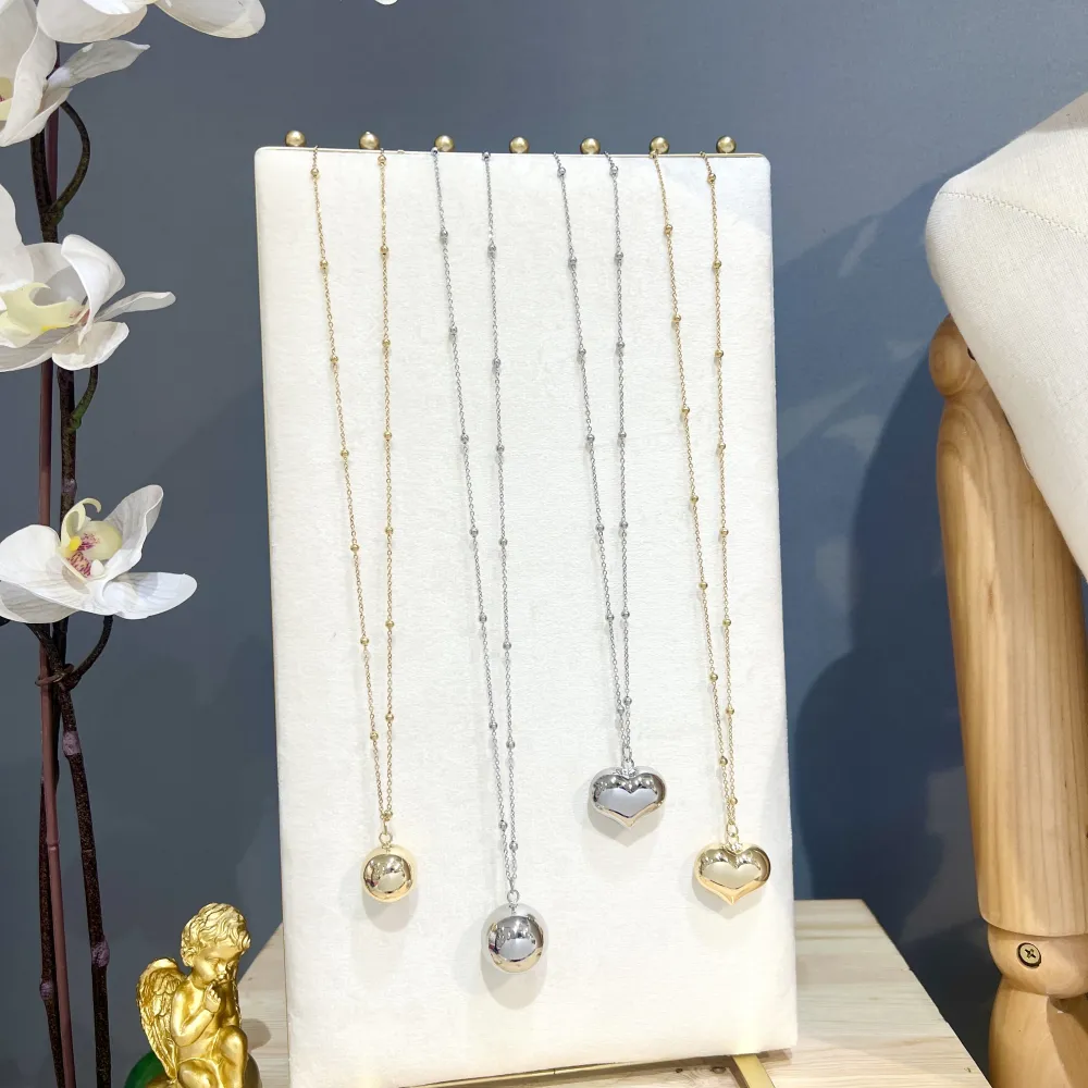 Chiama Angeli Cuore 30cm -Collana Lunga in Acciaio - CAL-413-1537