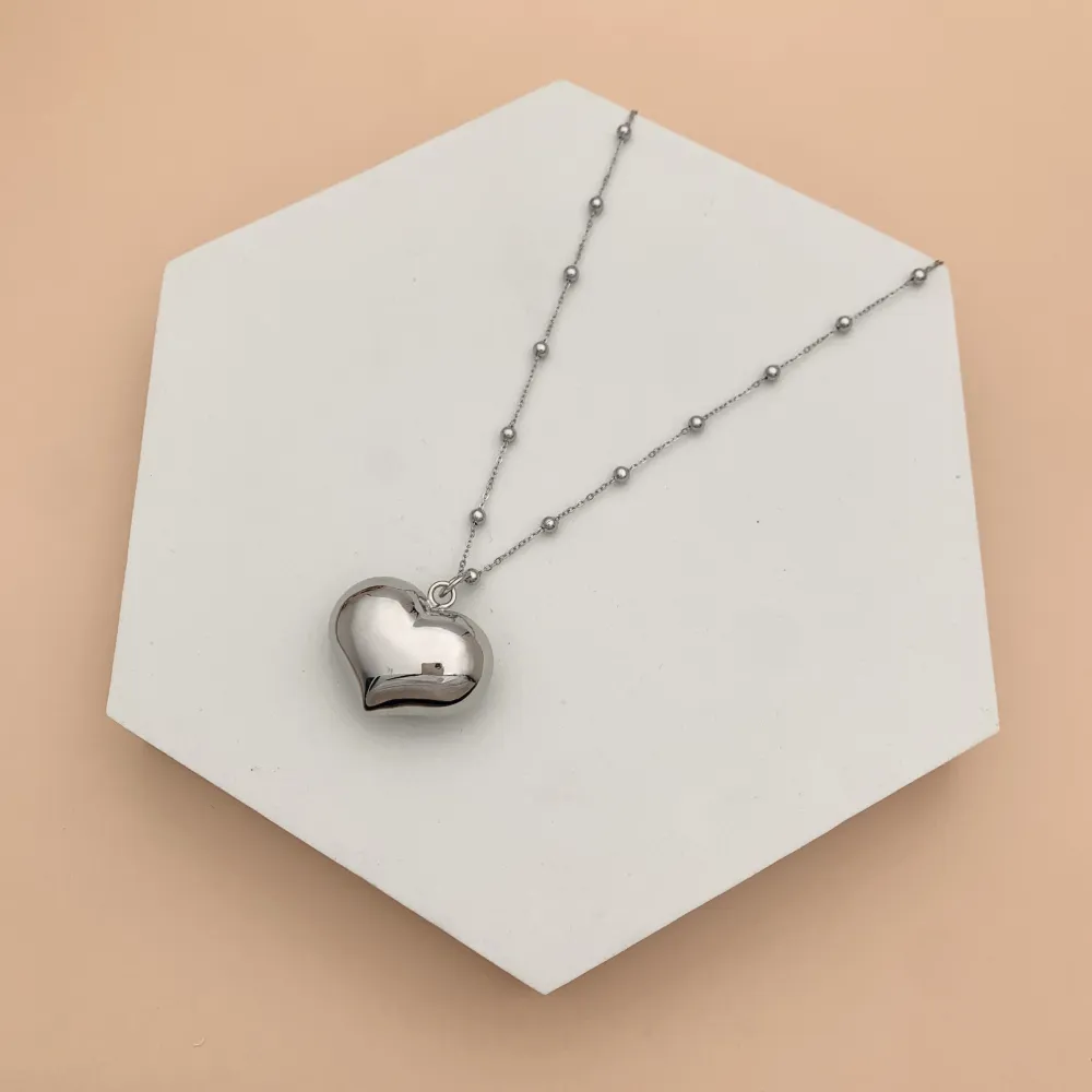 Chiama Angeli Cuore 30cm -Collana Lunga in Acciaio - CAL-413-1537