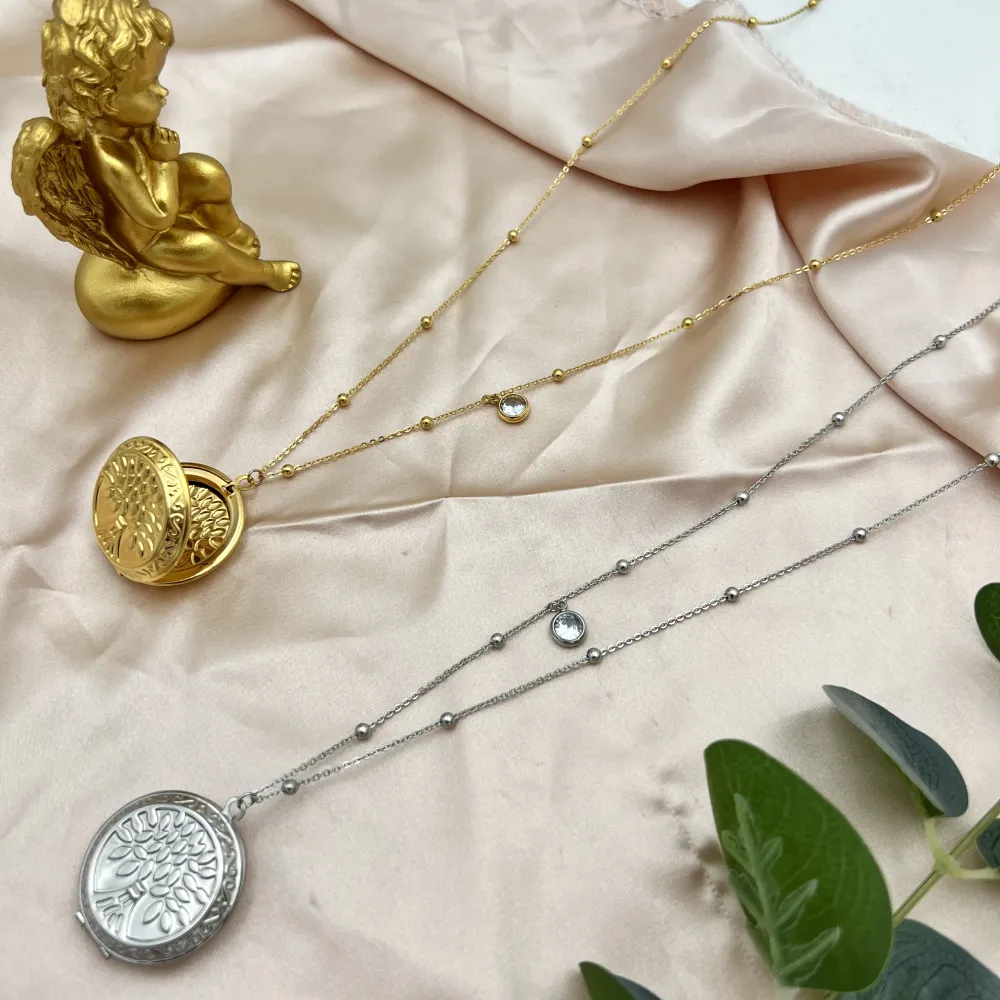 Albero della Vita Apribile -Collana Lunga Portafoto in Acciaio - CAL-413-2205