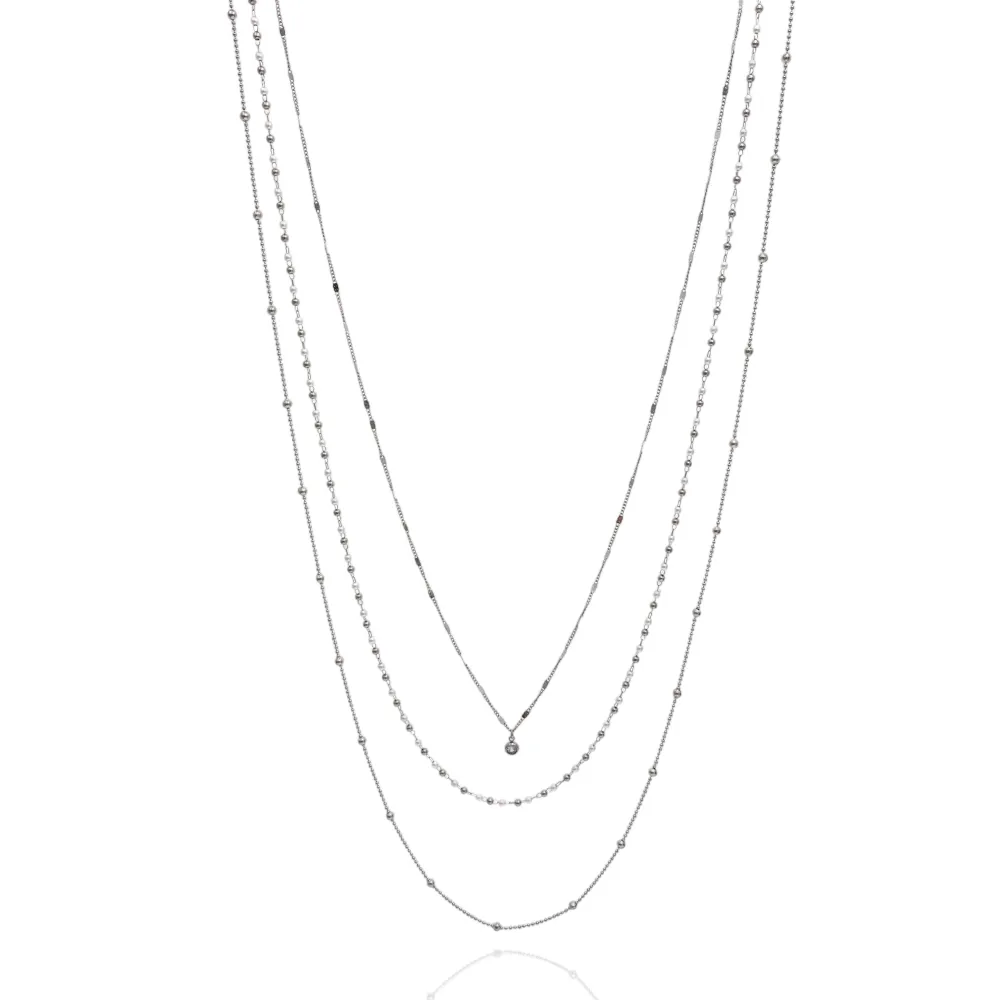 Multifili Lunghi con Perla-Collana Lunga in Acciaio - CAL-413-2224