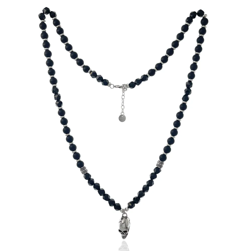 Teschio-Collana Lunga in Acciaio - CAU-600-H282