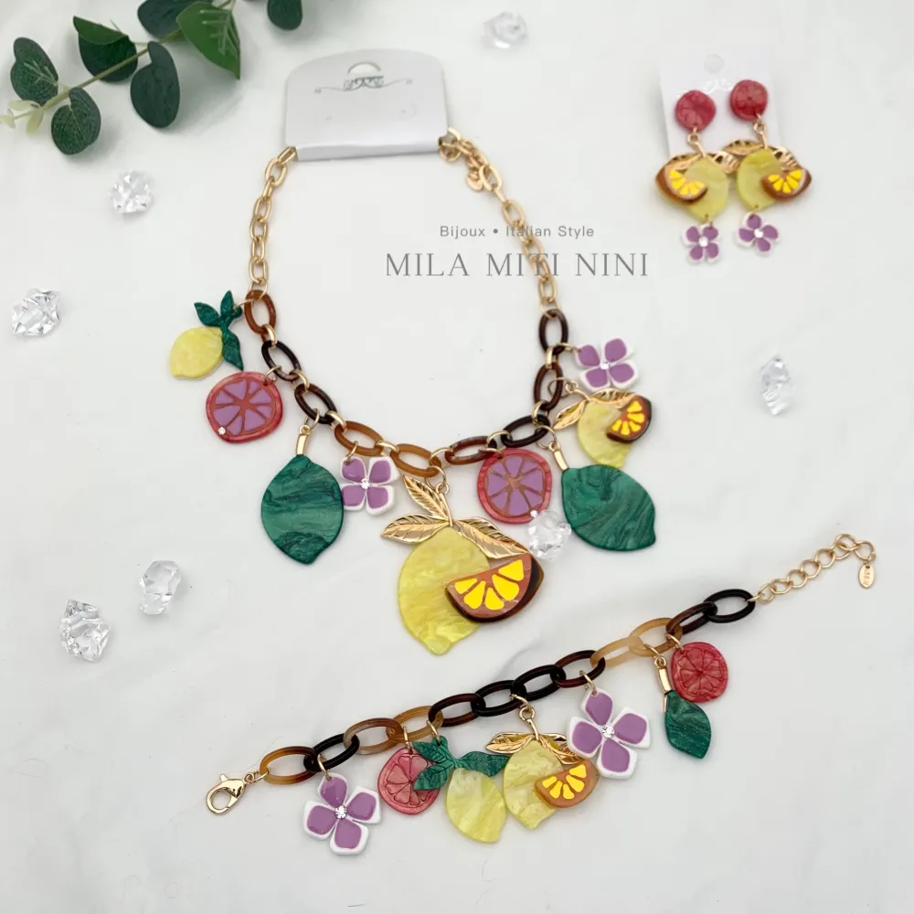 Frutta Limone Fiore- Collana Corta Moda - CMC-12708