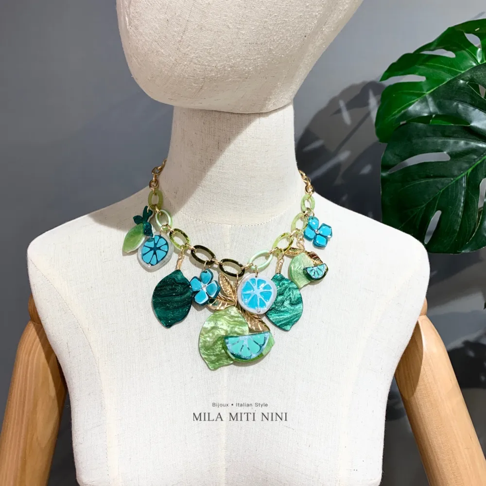 Frutta Limone Fiore- Collana Corta Moda - CMC-12708