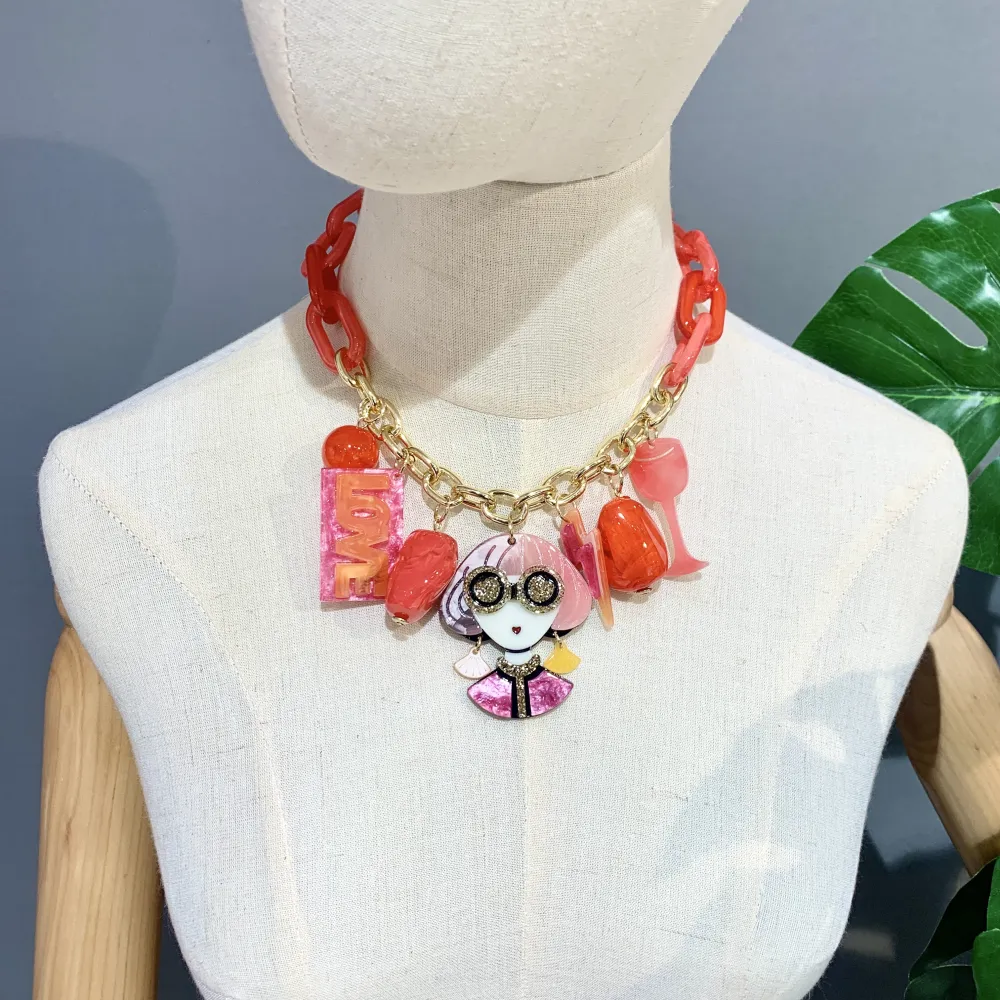 Donna-Collana Corta Resina - CMC-15387