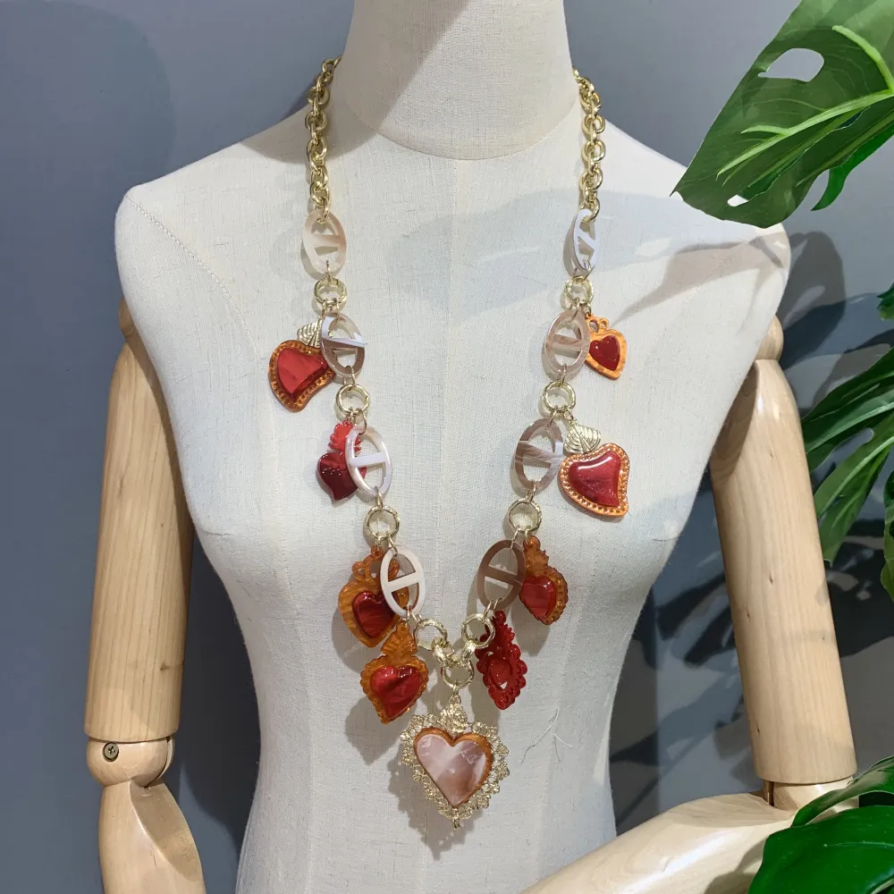 Sacro Cuore-Collana Lunga Moda in Resina - CML-121-61