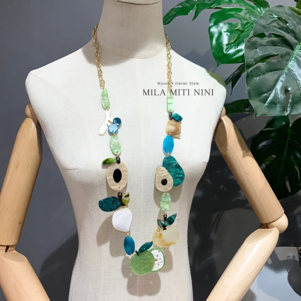 Frutta Pera-Collana Lunga in Resina - CML-13727