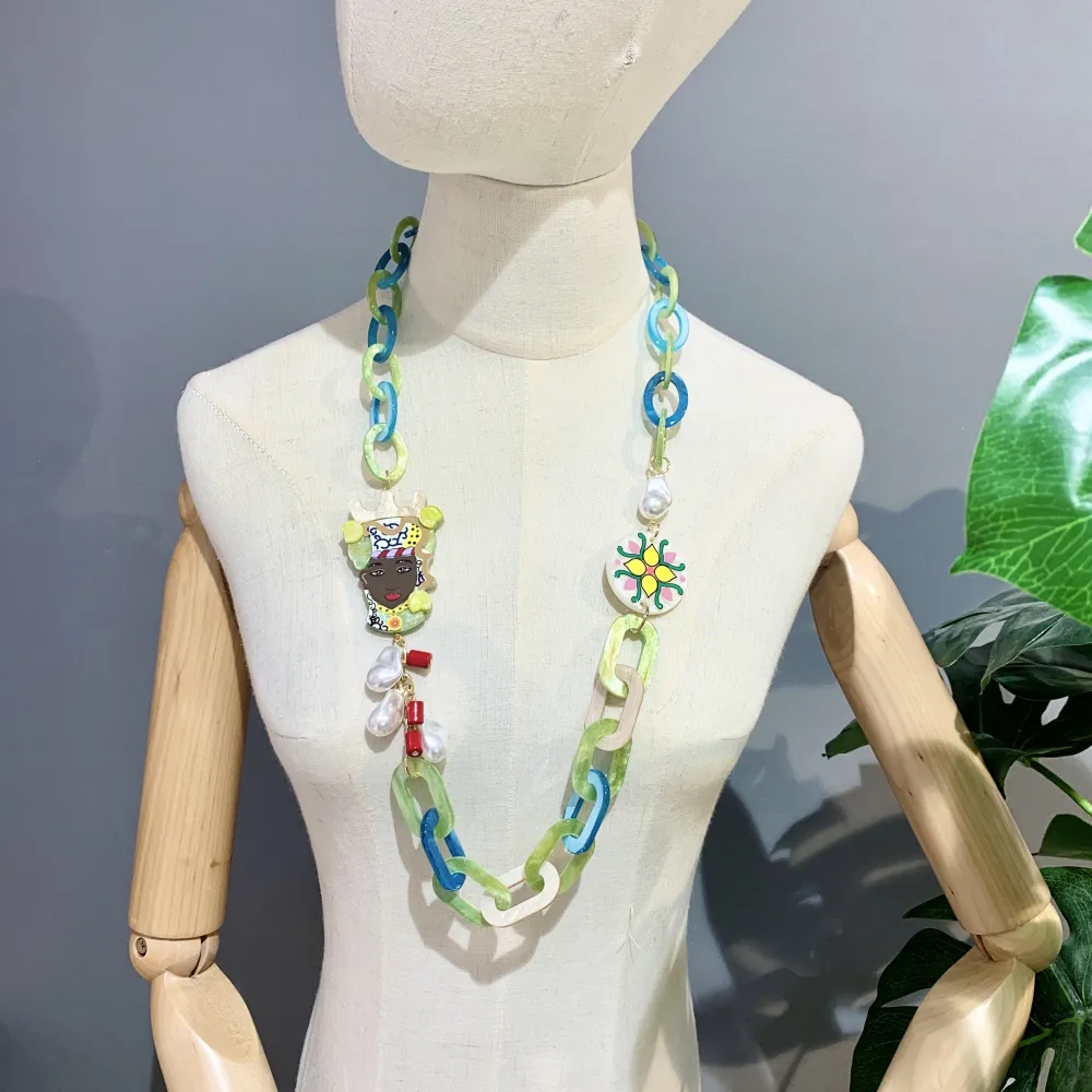 Testa di Moro-Collana Lunga Moda - CML-15341-A