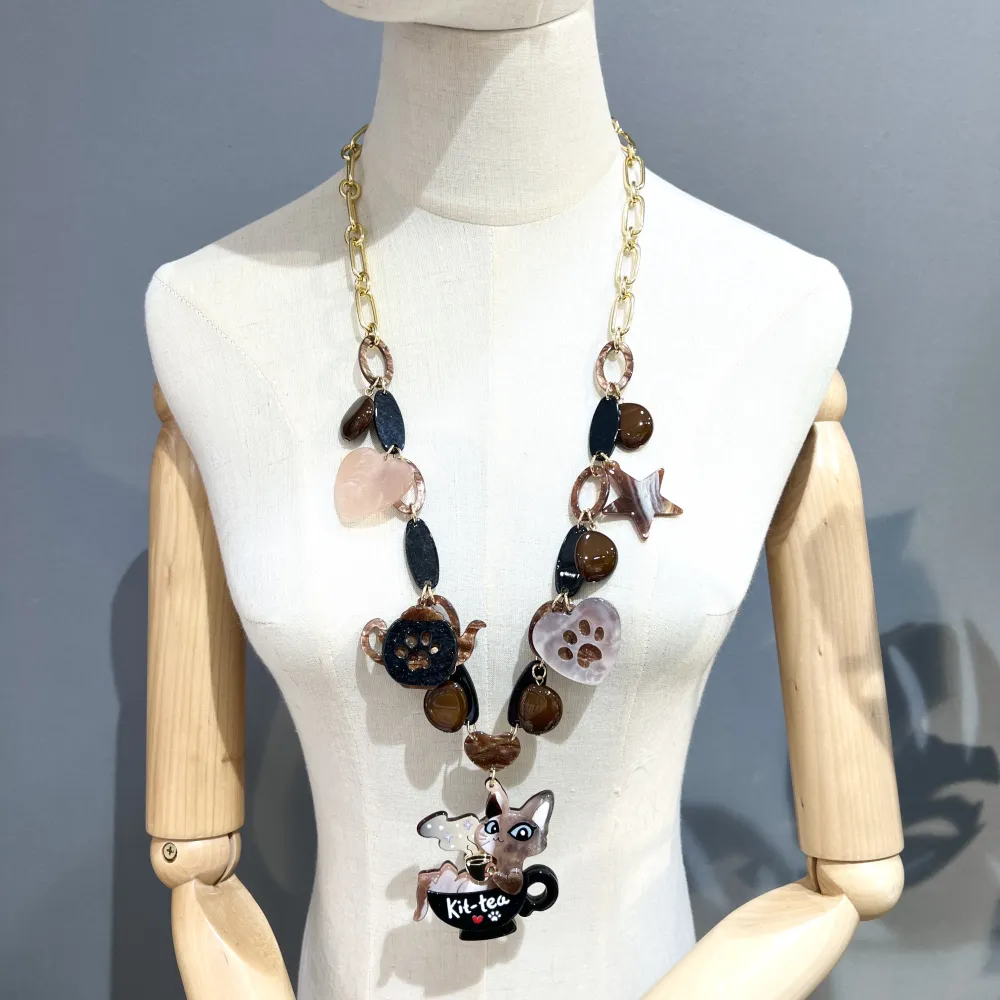 Donna Tazza-Collana Lunga Moda in Resina - CML-16190