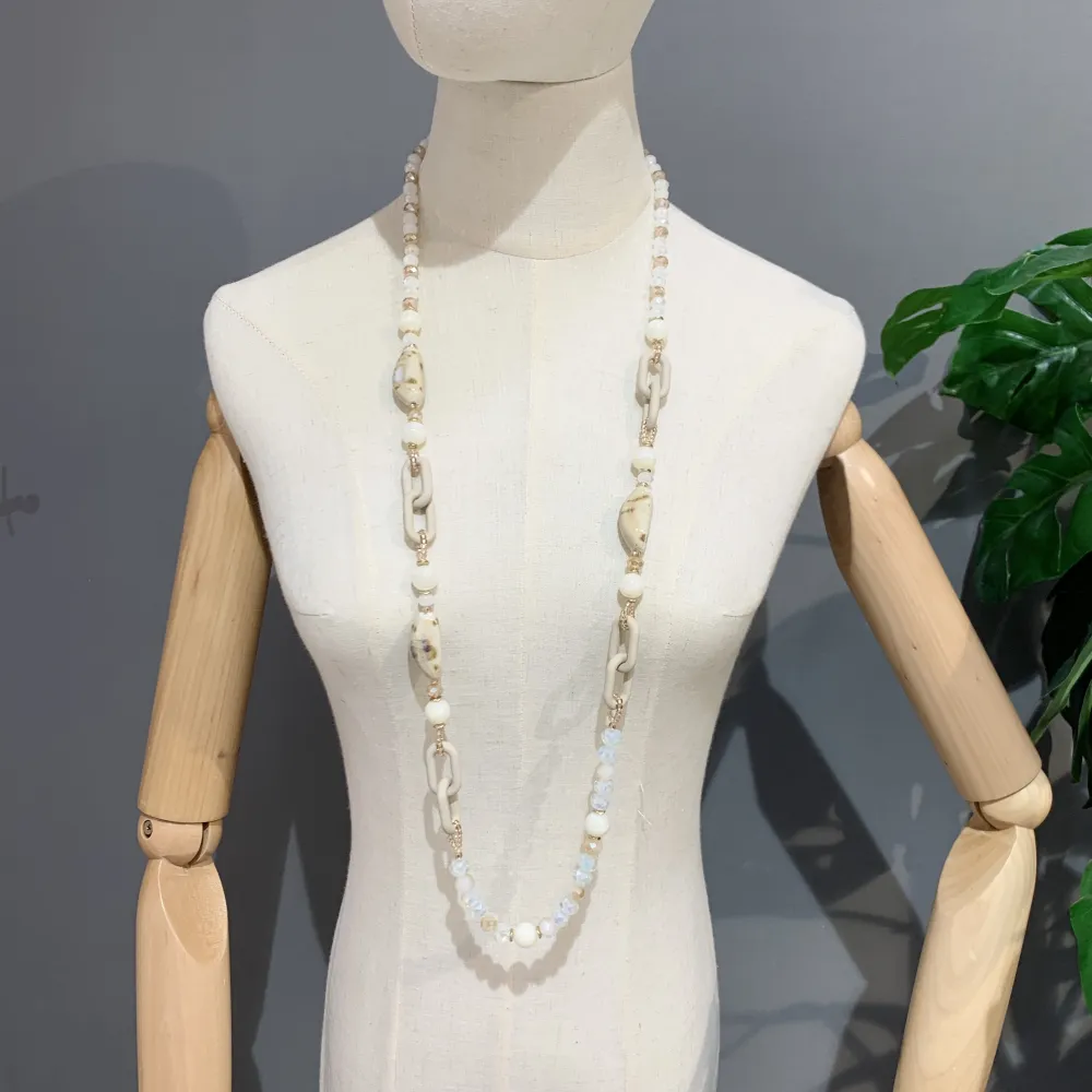 Perline Cristalli  -Collana Lunga Moda - CML-703-02