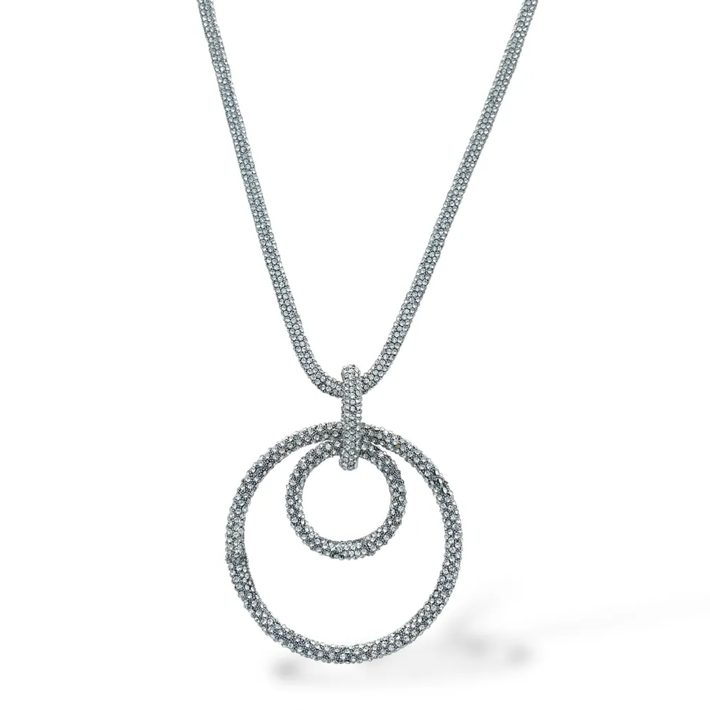 Doppio Cerchio -Collana Lunga Moda - CML-759-14