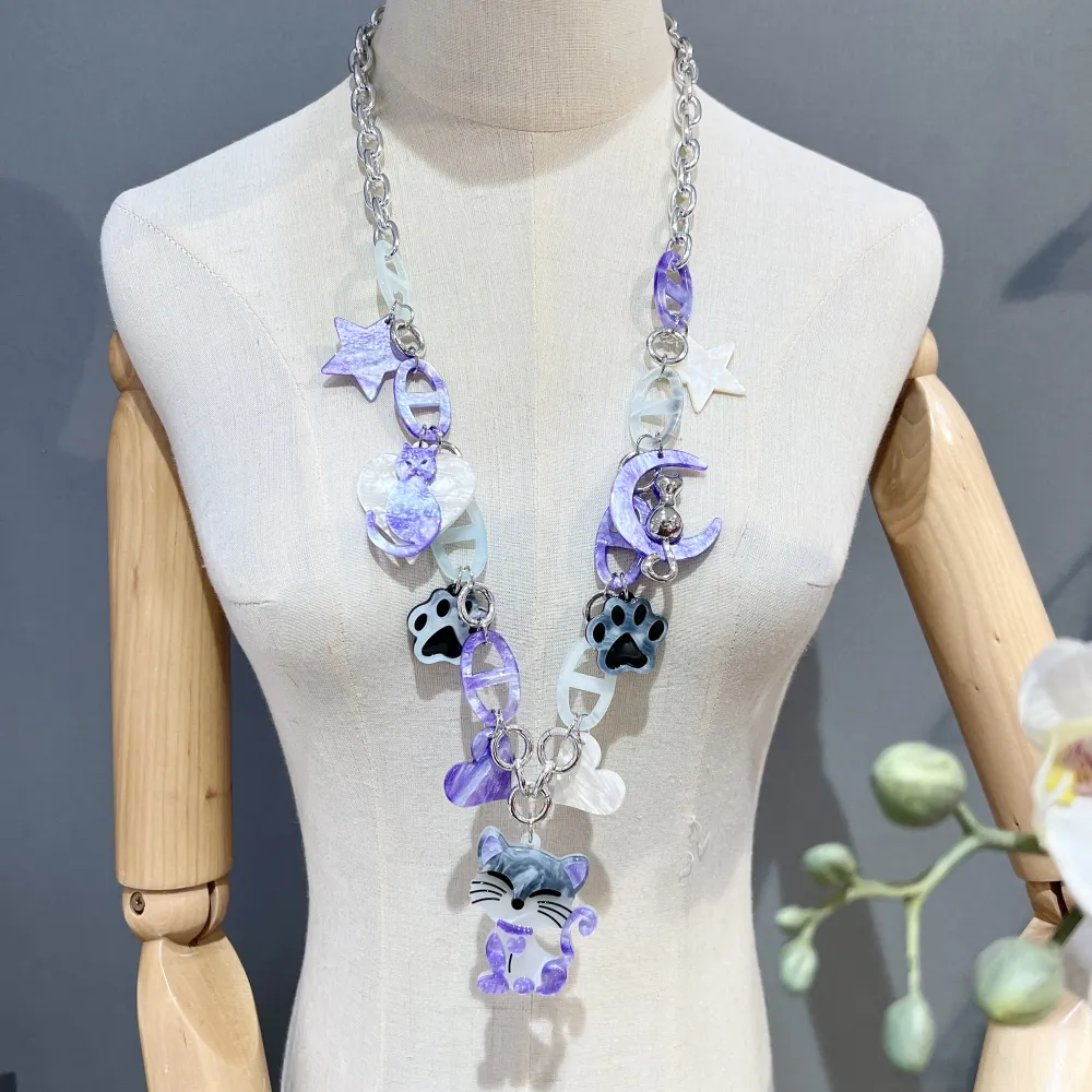 Gatto-Collana Lunga Moda in Resina - CML-YXL13369