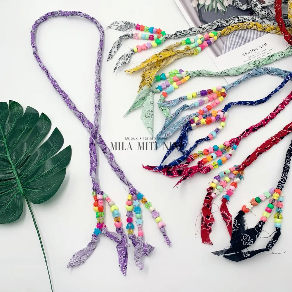 CMM316-D08-Banda con Perline- Collana Lunga - CMM316-D08-Banda 105cm con Perline- Collana Lunga