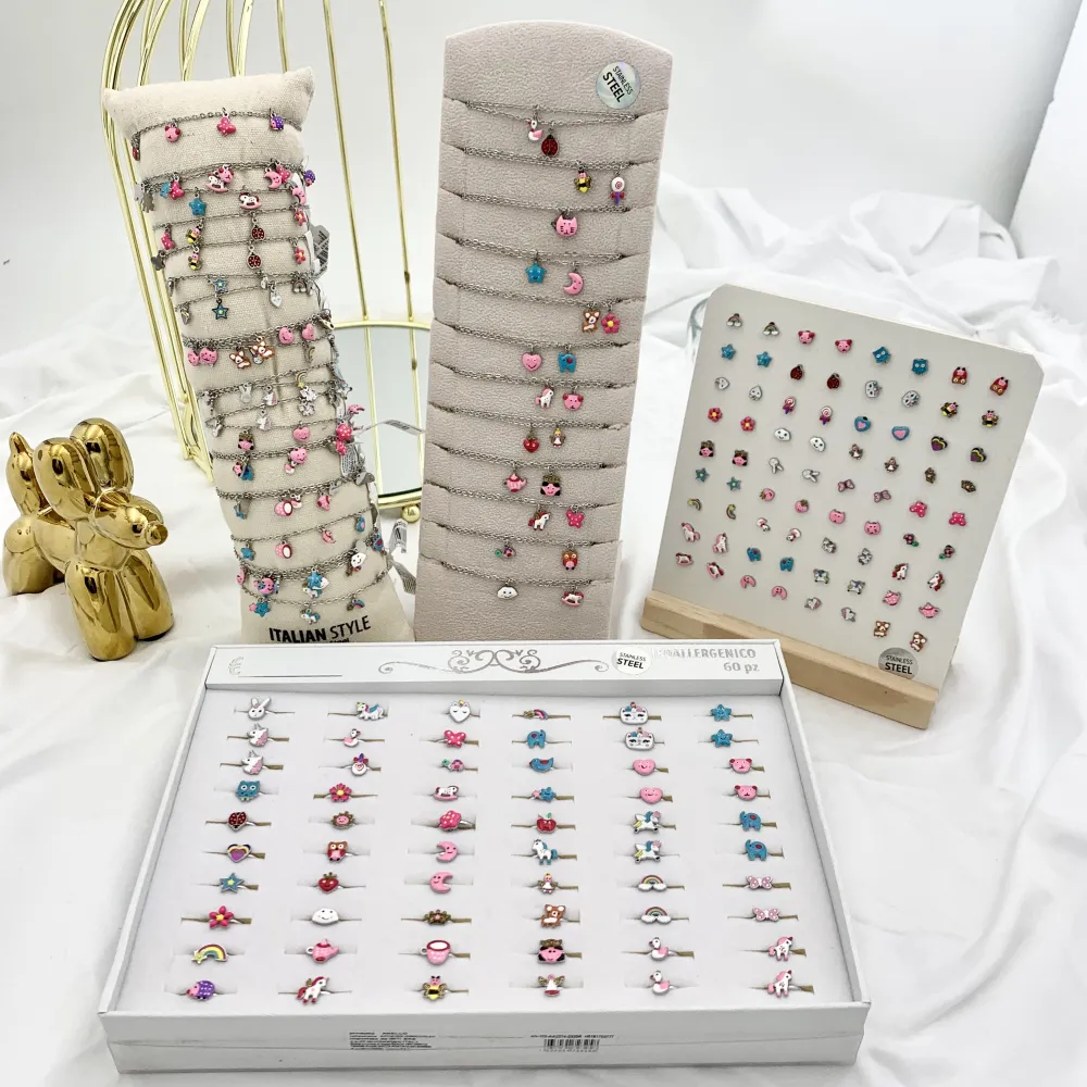 Soggetti Mix Smaltati da Bamba-24Pz Collane Corte in Acciaio - CPA-103-AA2226-2249N