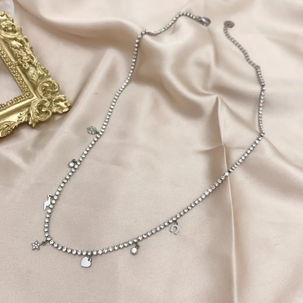 Tennis con Ciondoli-12pz Collane in Acciaio - CPA-103-AA4127N