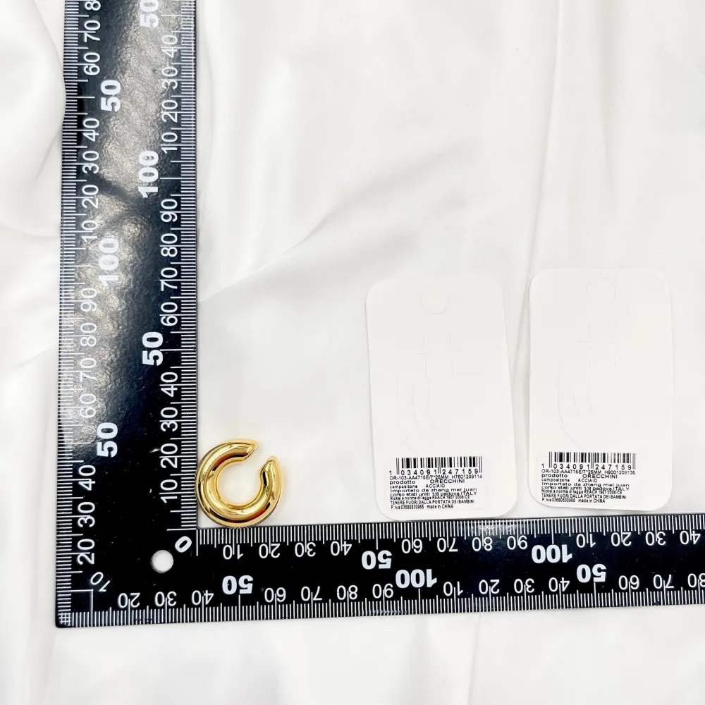 Cerchio Bombato Medio 7x25mm-Earcuff in Acciaio - EAK-103-AA4715E M