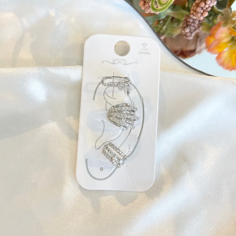 Set 3Pz  -Earcuff con Zirconia - EAK-506-305