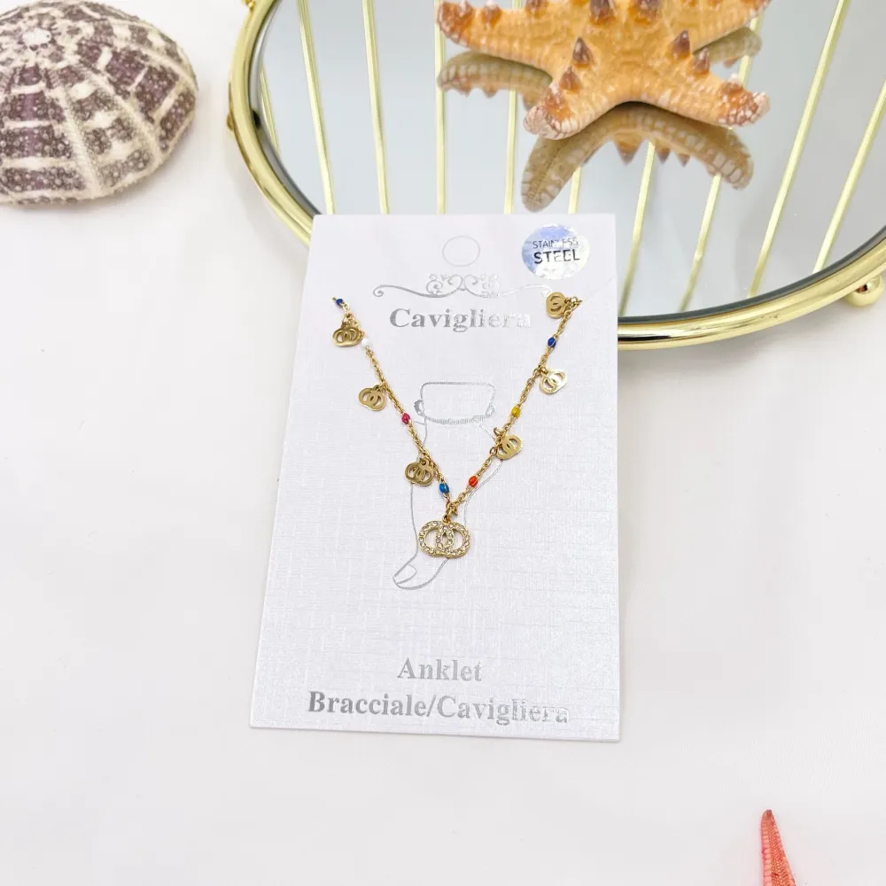 Doppio Cerchio-Cavigliera in Acciaio - KAV-103-AA1714B