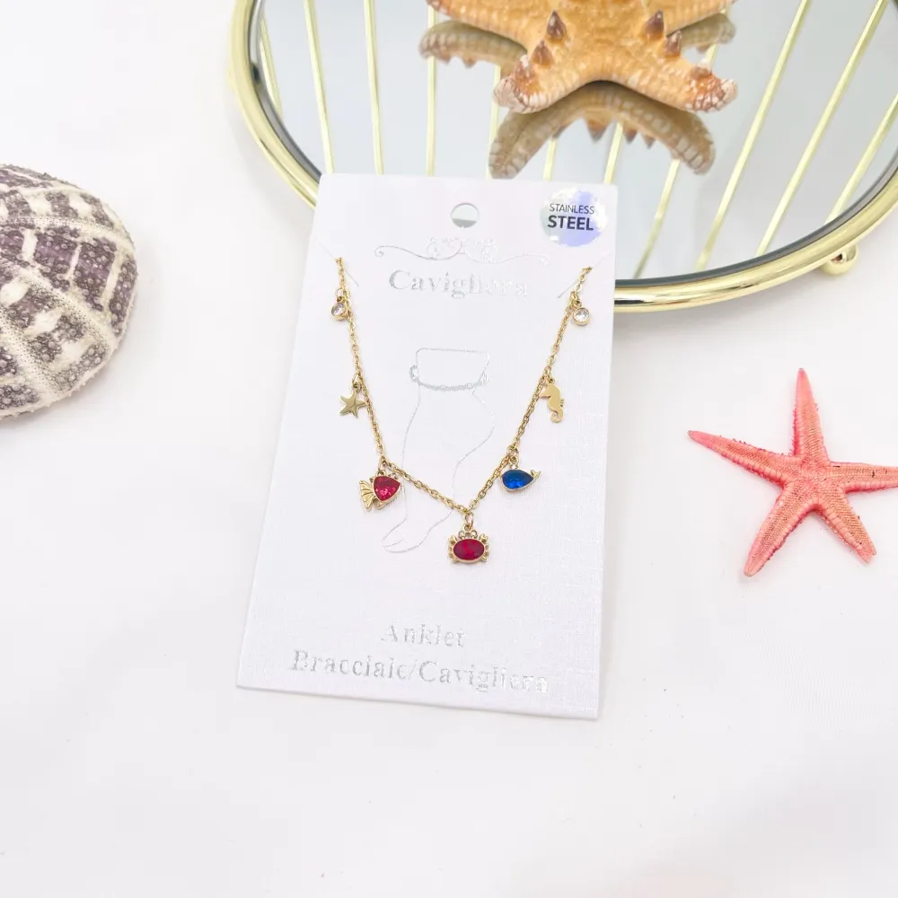 Mare con Zirconia-Cavigliera in Acciaio - KAV-103-AA2746B