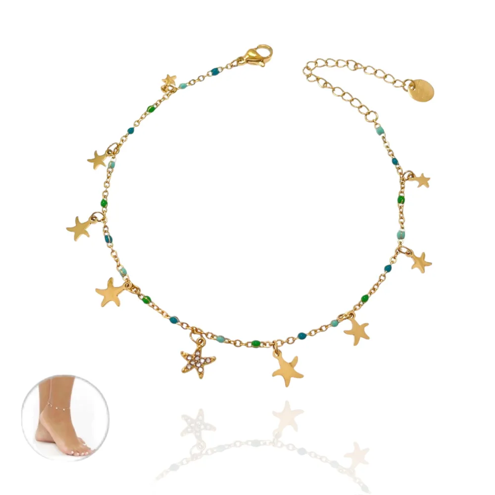 Stella Marina Smaltata-Cavigliera in Acciaio - KAV-103-AA3442B