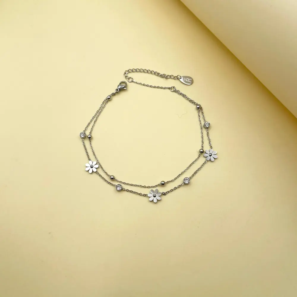 Doppio Fiore P.luce-Cavigliera in Acciaio - KAV-413-254