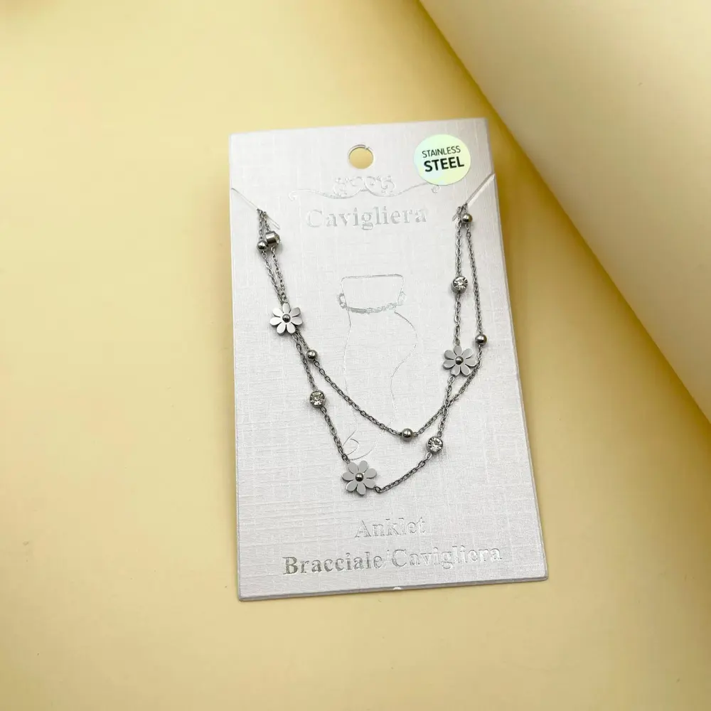 Doppio Fiore P.luce-Cavigliera in Acciaio - KAV-413-254