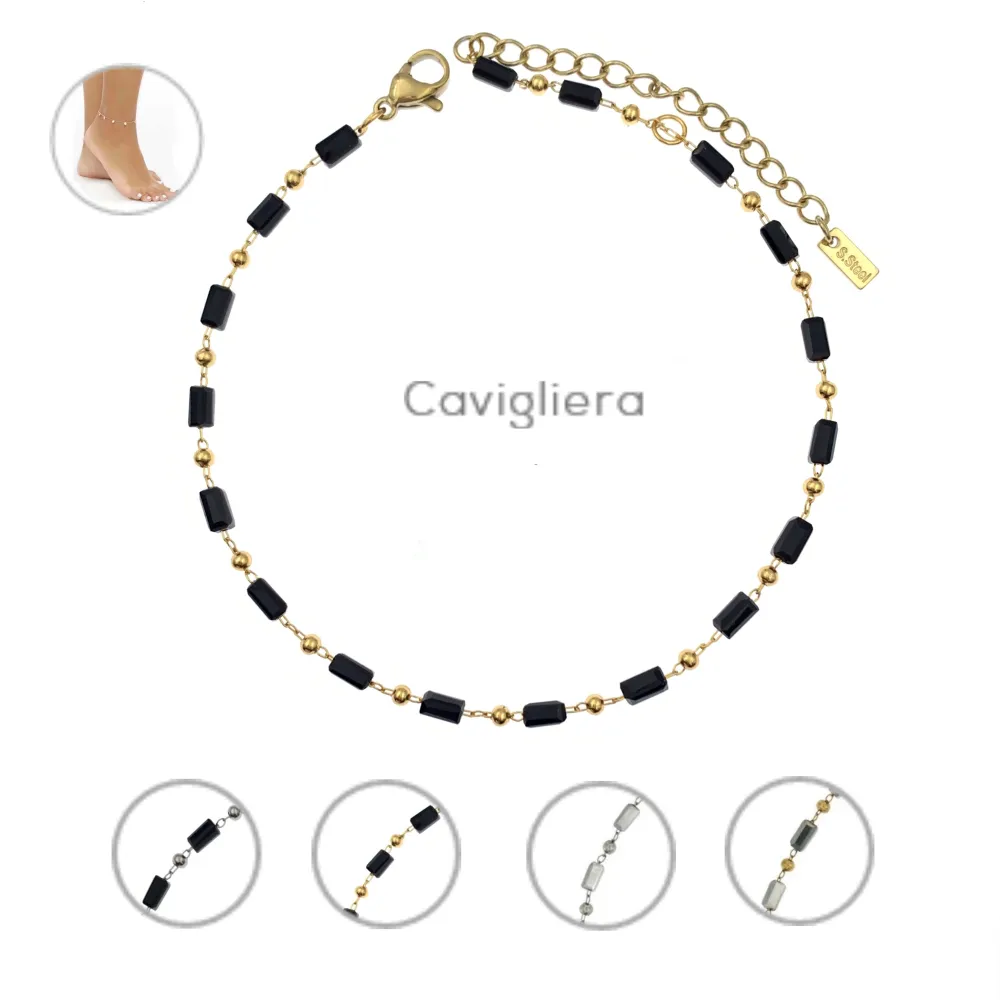 KAV-Cristalli 5253- Cavigliere in Acciaio - KAV-413-RT48