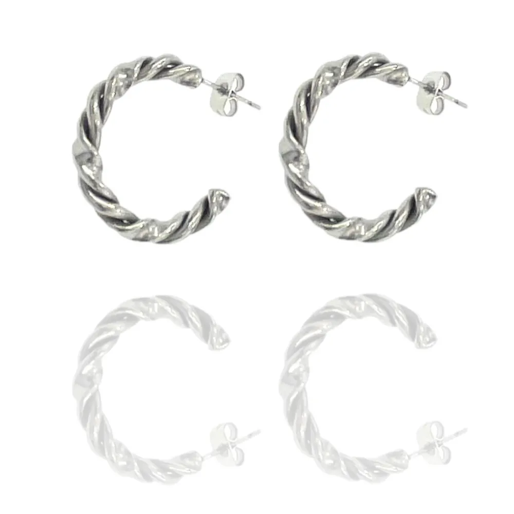 Cerchio Intrecciato -Orecchini in Acciaio - OAP-103-AA190E