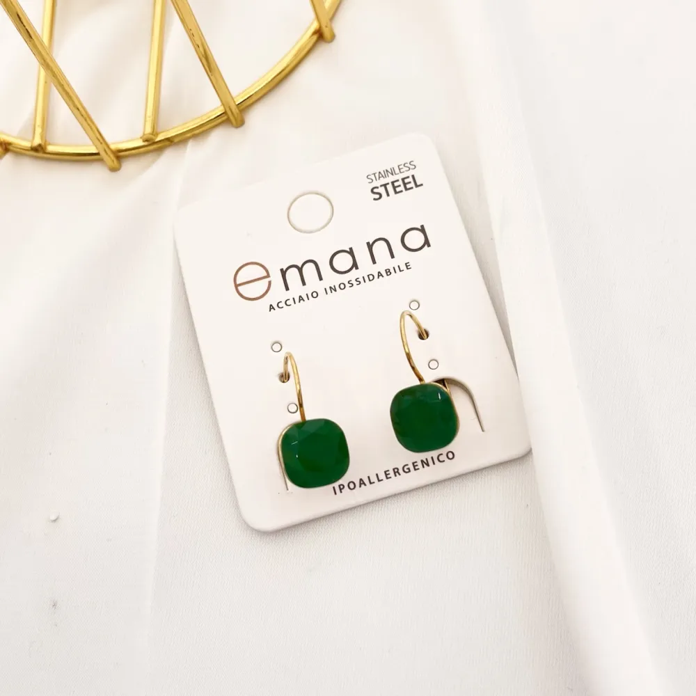 Punto Luce Quadrato-Orecchini a Monachella in Acciaio - OAP-103-AA2624E