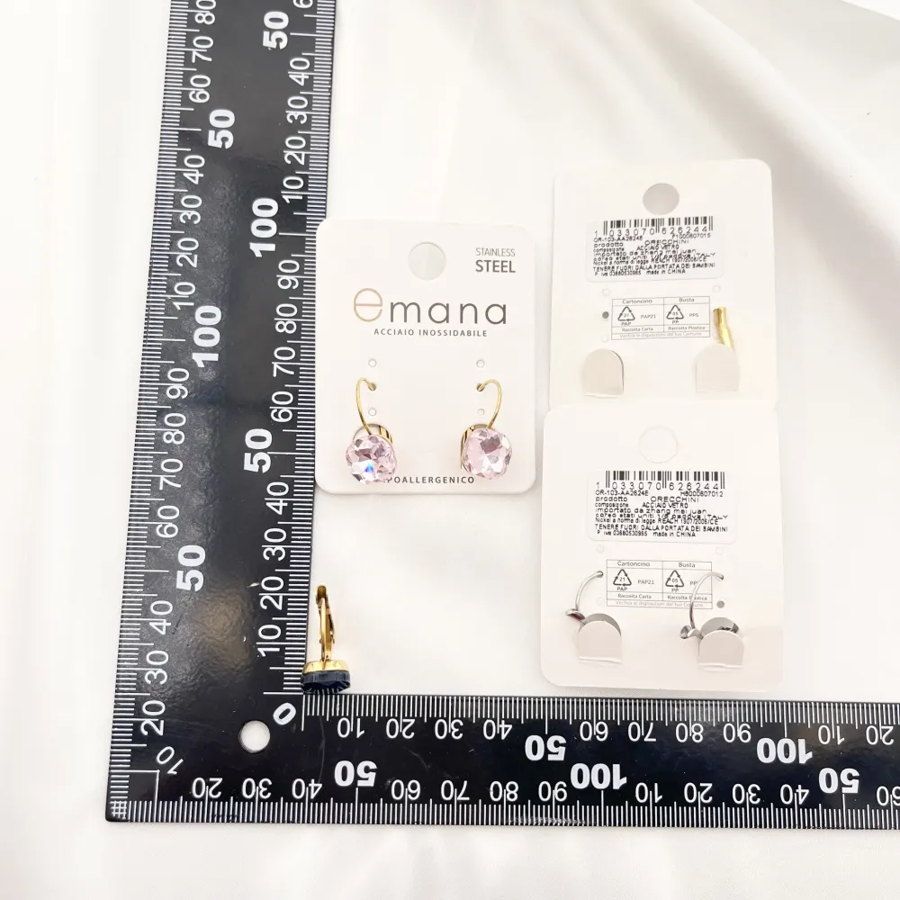 Punto Luce Quadrato-Orecchini a Monachella in Acciaio - OAP-103-AA2624E