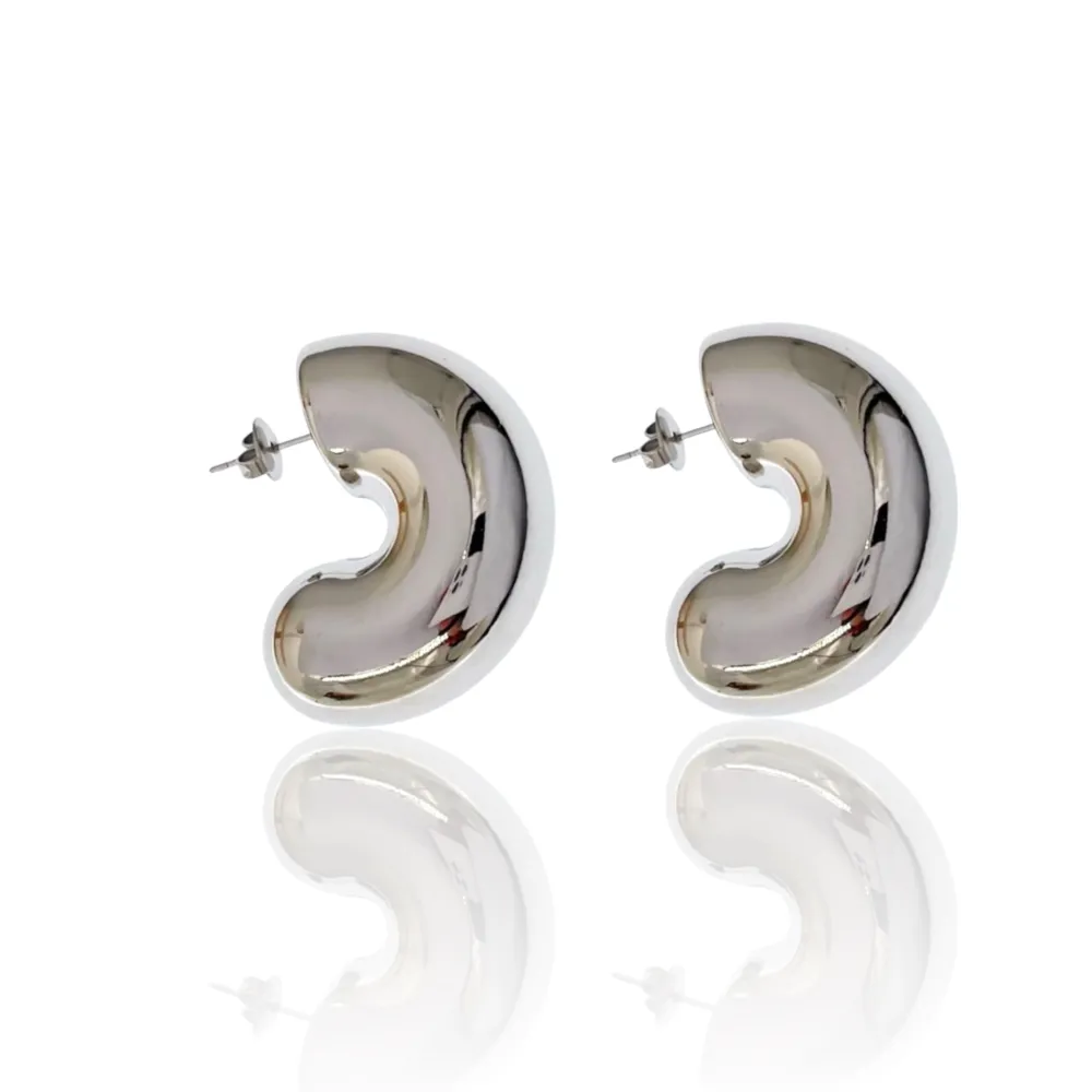 Cerchio Bombato-Orecchini in Acciaio - OAP-103-AA3212E