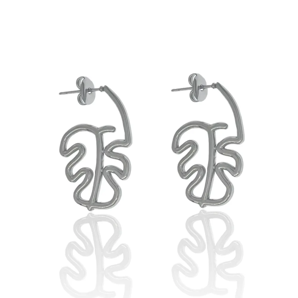 Foglia-Orecchini in Acciaio - OAP-103-AA3347E