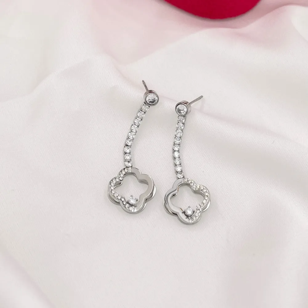 Tennis con Fiore-Orecchini in Acciaio - OAP-103-AA4197E