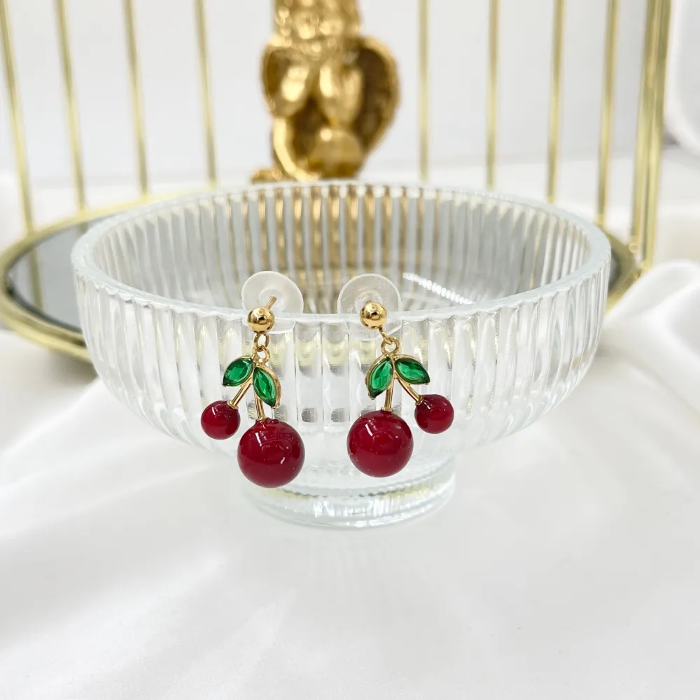 Ciliegia-Orecchini in Acciaio - OAP-103-AA5034E